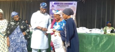 Ikorodu LG chairman’s wife supports widows with cash, food
